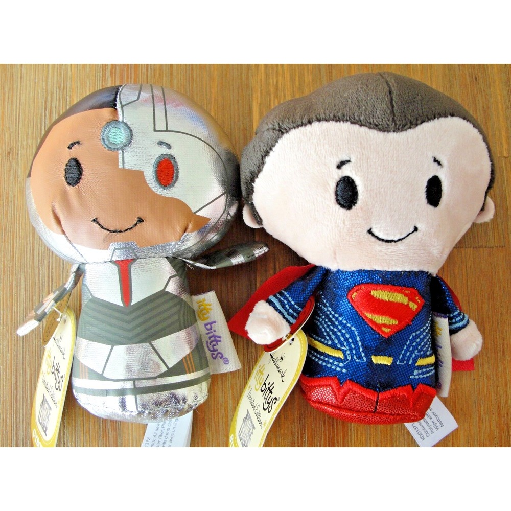 CYBORG &‎ SUPERMAN Justice League Limited Edition Itty Bittys Plush NWT